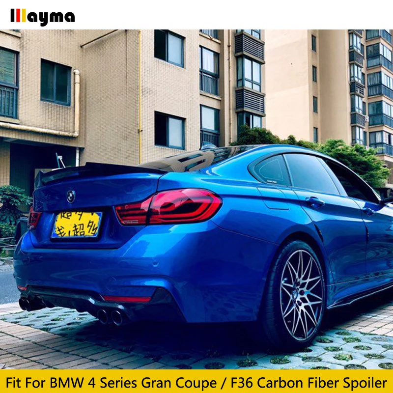 Carbon Fiber Car Boot Lid Spoiler For BMW 4 Series Gran Coupe 425i 430i M440i 2014 - 2020 Rear Trunk Spoiler Wing M4 Style F36