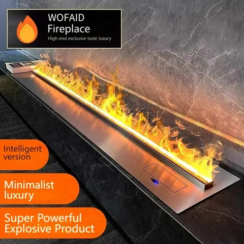 2024 스마트 WiFi 3D 미스트 벽난로(APP 제어 포함) - 사실적인 LED 불꽃, 가습기 및 아로마테라피, 어린이/애완동물 안전, EU Wareho
