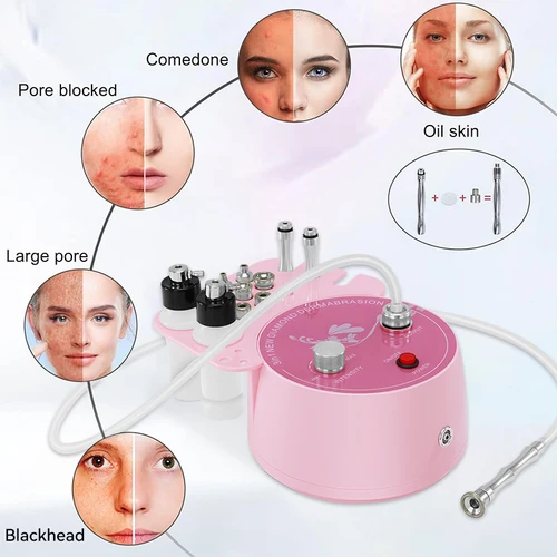 Imagen 2 del producto Máquina de microdermoabrasión de diamante 3 en 1 para el cuidado de la piel Facial, eliminación de espinillas, acné, arrugas, herramienta de vacío y pulverización