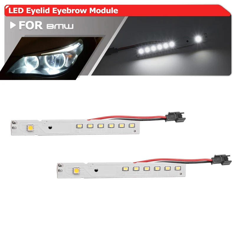 2PCs White Led Eyelid Eyebrow Module For BMW E60 LCI 5 Series 528i 535i 550i M5 2008-2010 Super Bright Led Eyelid Eyebrow Lights