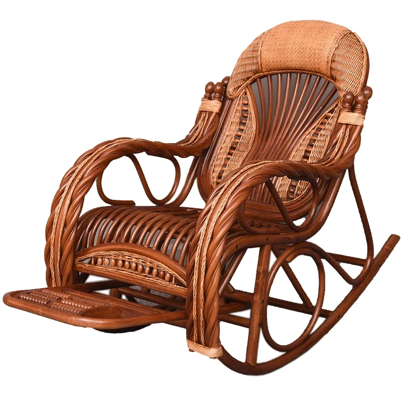 

natural rattan rocking chair reclining chair for the elderly at home and rattan rocking chair for the elderly is high-end