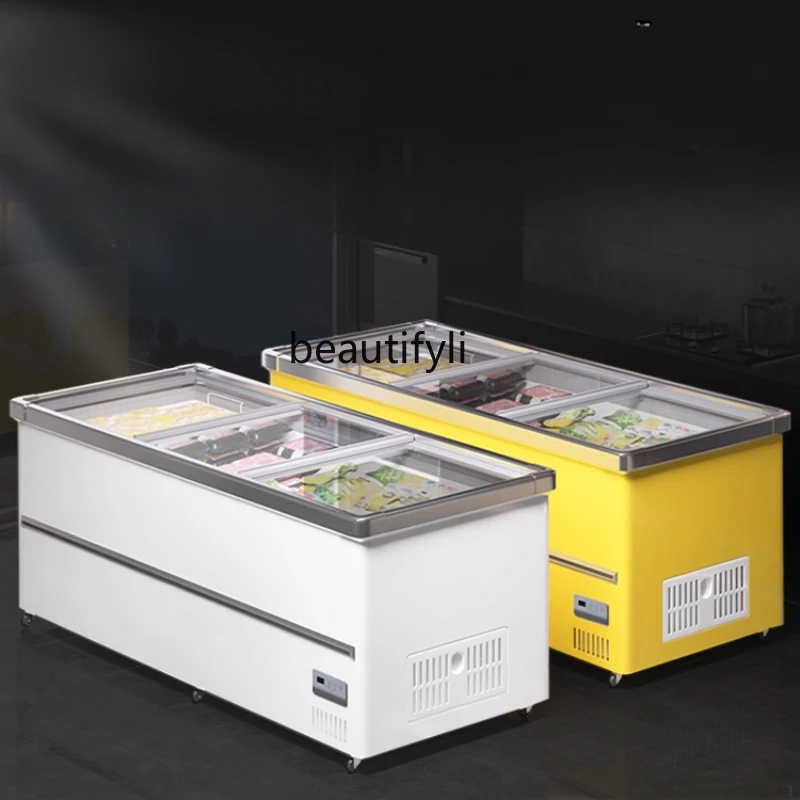 Commercial Large-Capacity Refrigerated Display Cabinet Fresh-Keeping and Frozen Dual-Use Supermarket Horizontal Chest Freezer