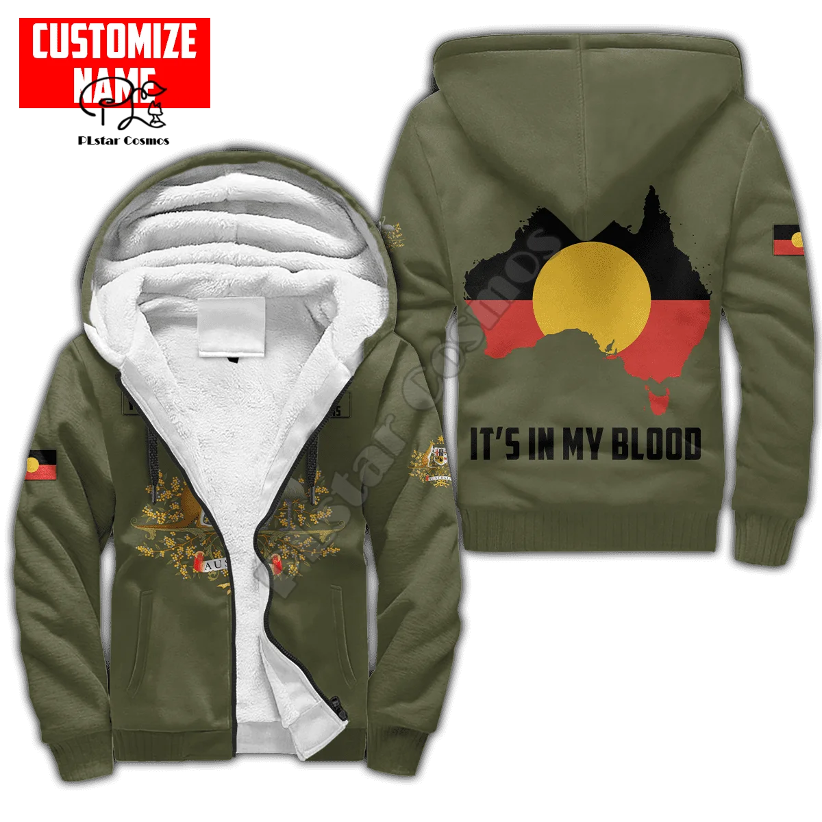 NewFashion Aboriginal Australia Culture Country Tribal Retro Tattoo 3Dprint Men/Women Unisex Winter Coat Fleece Jacket Hoodies 1