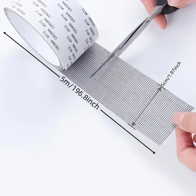 Window Screen Repair Tape Self Adhesive Mesh Tape Net Door Fix Patch Anti Insect Mosquito Mesh Broken Holes Repairing