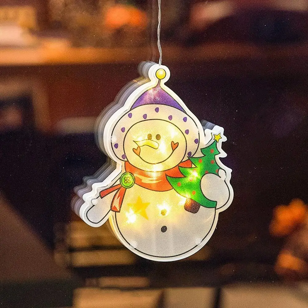 

Santa LED Christmas Lights Elk-shaped Hanging Suction Cup Lights Waterproof Snowman Christmas Decoration Lights Home