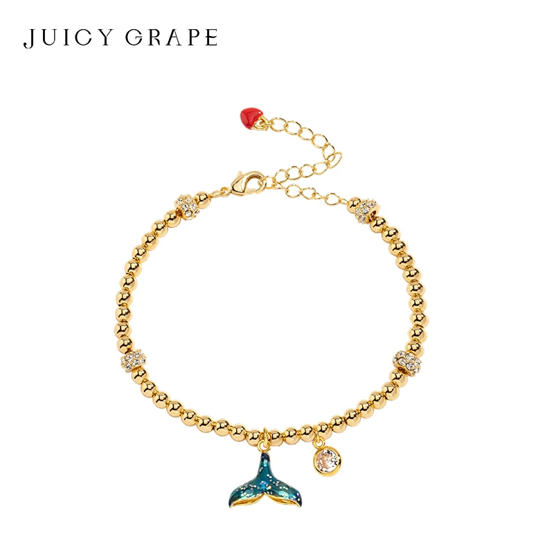 

Juicy Grape Fancy Fishtail Bracelet French Original Design Temperament Light Luxury Niche Fashion Bracelet 18K Gold Plated