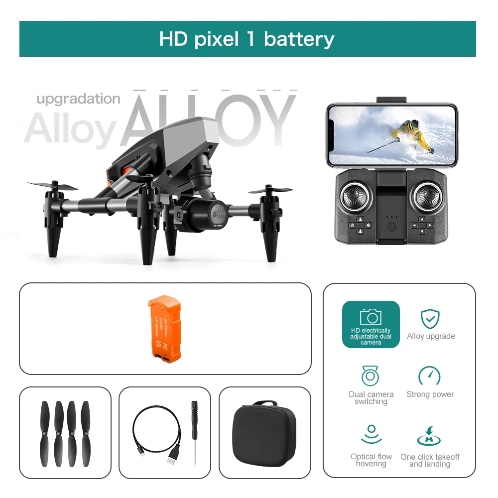 

Миниатюрный Дрон DWI DOWELLIN XD1 с фиксированной высотой и оптическим потоком, двойная камера, миниатюрный летательный аппарат с дистанционным управлением, Подарочная игрушка для детей
