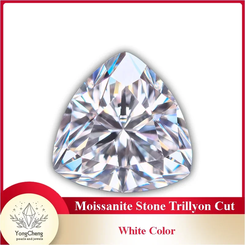 หิน Moissanite สีขาว Trillyon Cut สําหรับ Lab Grow Diamond สําหรับขั้นสูงเครื่องประดับแหวนต่างหูทําด้วย GRA รายงาน