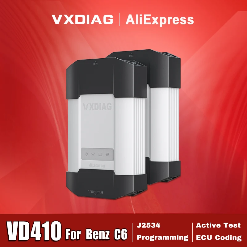 VXDIAG VD410 For Benz C6 OBD2 Scanner OE-Level Car Diagnosis Tools 31+ Reset Function ECU Coding Online Programming