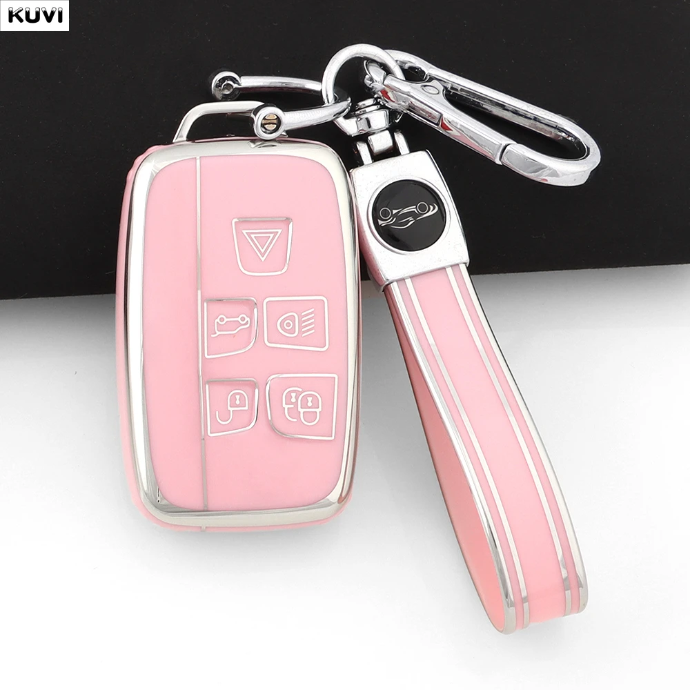 Moda tpu caso chave do carro escudo capa fob para land rover range rover evoque esporte freelander descoberta velar para jaguar xe xf xj