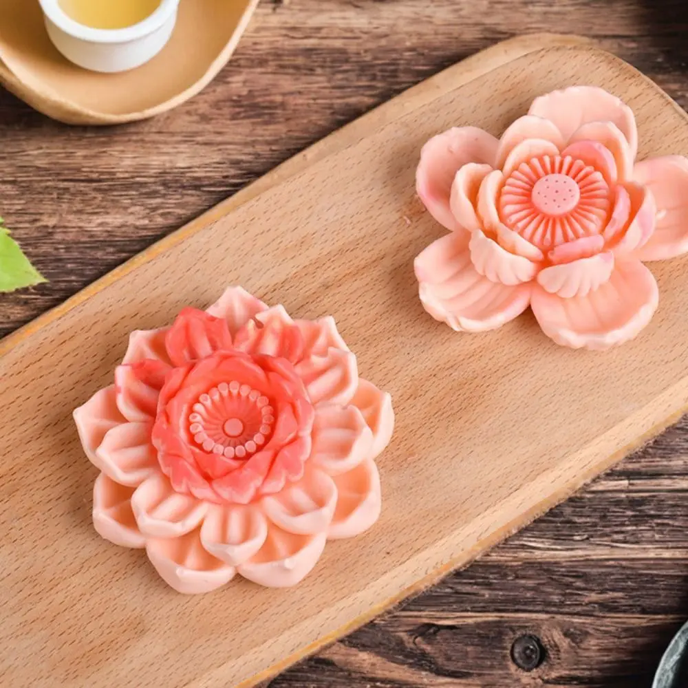 Chinese Style Lotus Mousse Cake Mold 3D Non-stick Flower Silicone Mold Soft Handmade Pudding Mold For Jelly Ice Cream