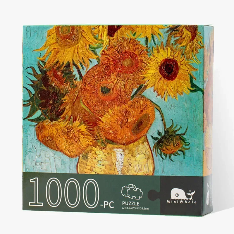 

Пазл Maxrenard, 1000 шт. для взрослых и детей, игрушка-головоломка с подсолнухами, семейная игра, знаменитая мировая картина маслом, украшение для дома