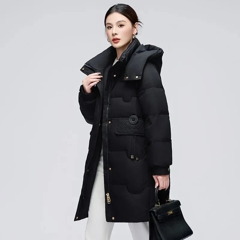 Chaqueta acolchada de algodón para mujer, abrigo largo coreano de invierno, Parkas para mujer, prendas de vestir gruesas, abrigos de algodón para ir al trabajo, prendas de vestir Joker