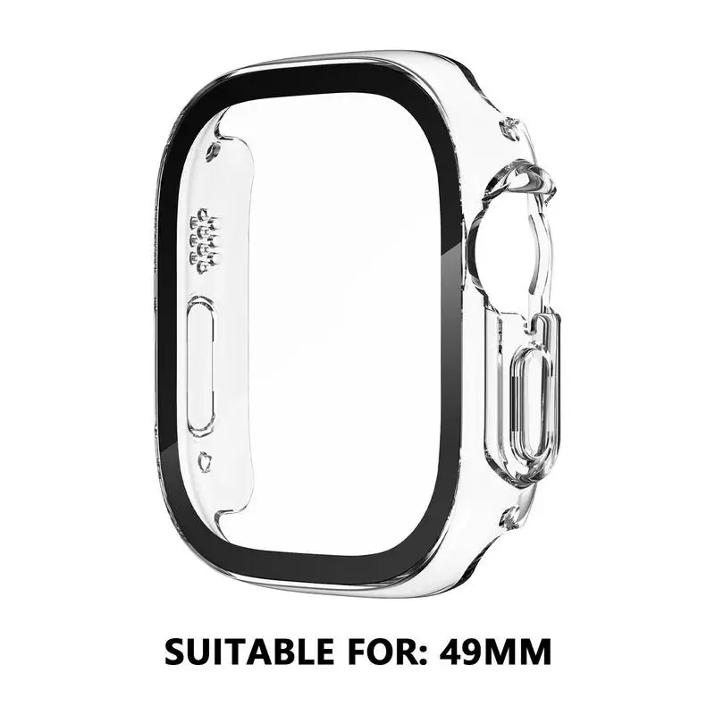 Full Coverage Hard Case Touch Sensitive Cover For Apples Watch 49mm HD 9H Tempered Glass Screen Protector Watch Accessories