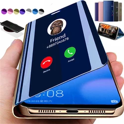 Smart Mirror Plating Flip Case for Huawei P40 P30 P20 Pro P Smart 2021 2019 2018 Mate 40 30 20 10 Lite Honor 20 10 9X 9A Coque