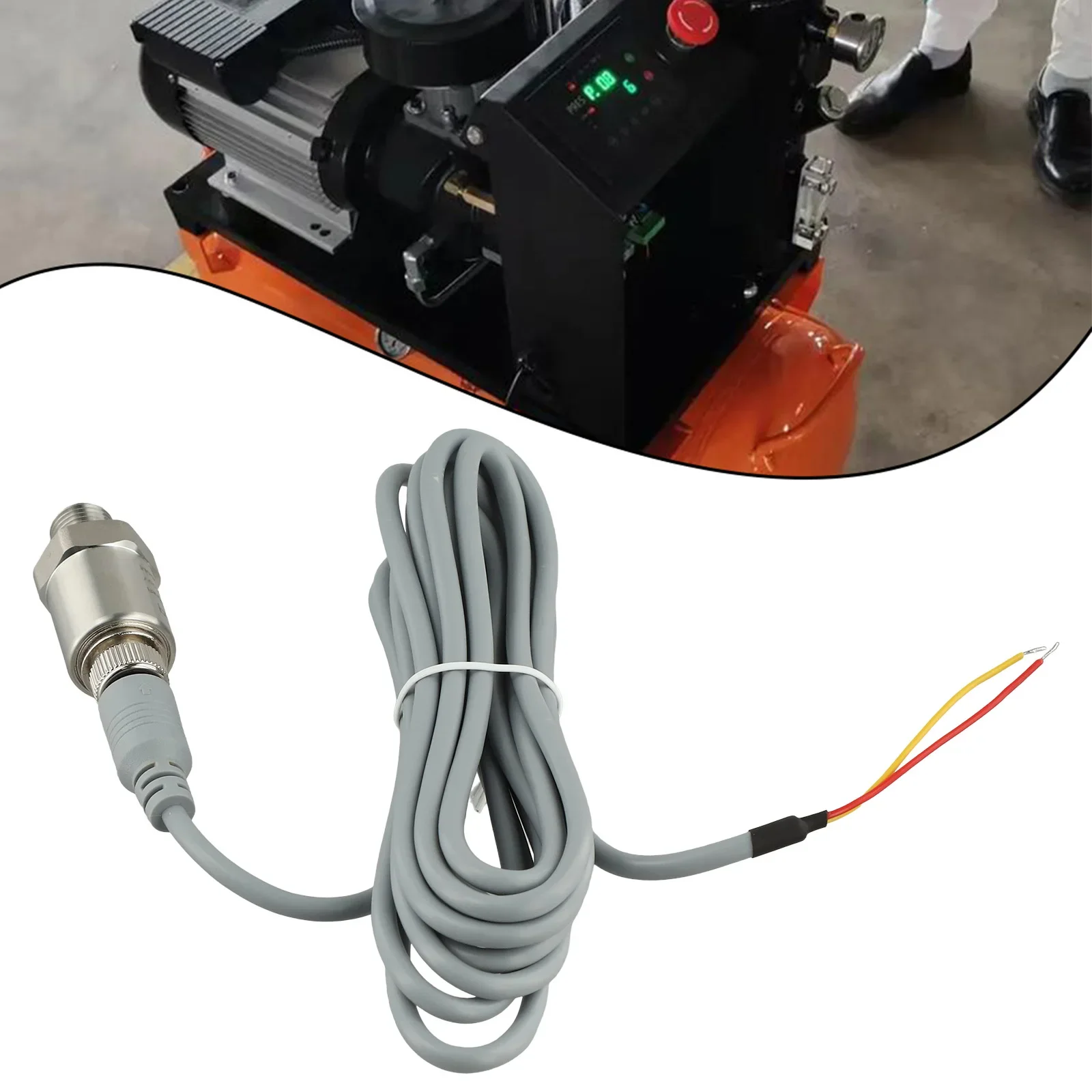 High Performance 24V DC Pressure Sensor for Air Compressors Stainless Steel Construction and Waterproof Sealing
