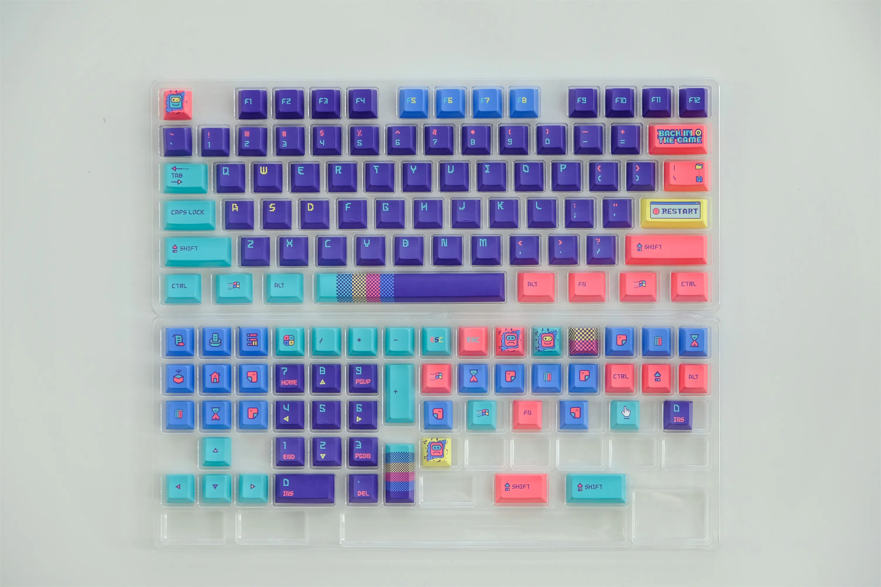 GMK Back to game Keycap, 129 Keys PBT Keycaps Cherry Profile DYE-SUB Personalized GMK Keycaps For Mechanical Keyboard