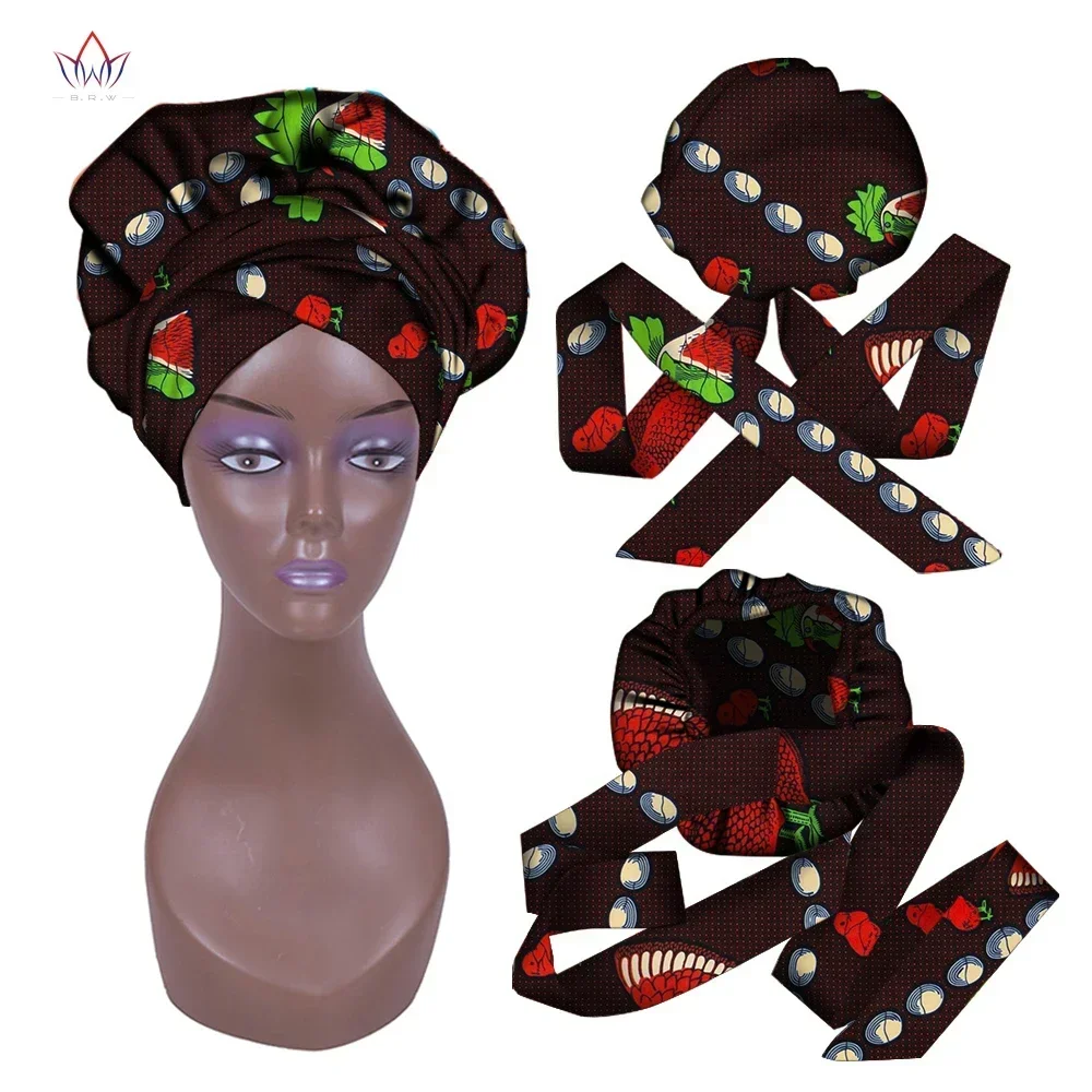 African Print  Bonnet With Long Ribbon Wrap Double Layer Head wrap Ankara Pattern Women Hair Cover Large Size Hair Wrap Cap