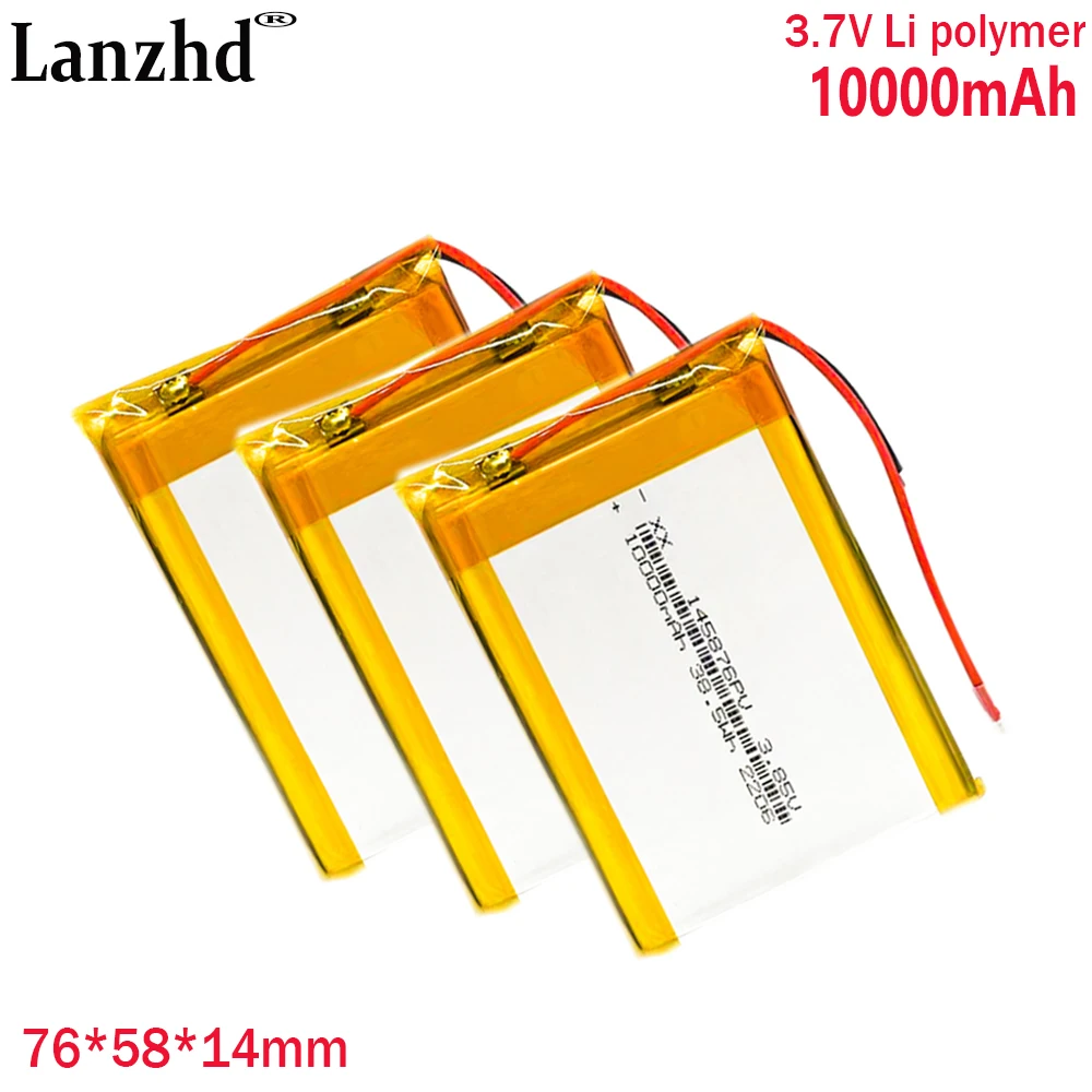 1-20pcs 3.85V Li Polymer Battery 10000mAh For magnetic back clip mobile power bank Wireless fast charging battery 136079 145876