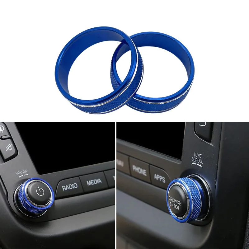 

CD Switch Knob Cover Dashboard Button Trim Accessories for 11-18 Jeep Wrangler JK JKU 10-16 Jeep Compass 11-16 Jeep Patriot 2pcs