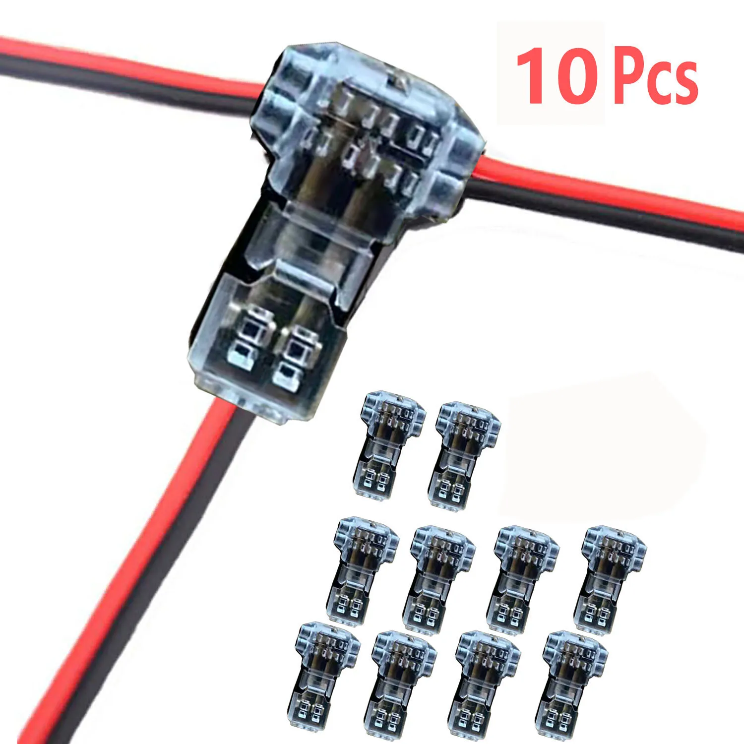 10/20 stuks draadconnectoren, laagspanningsdraadconnectoren, solide verbinding, T-type aftakdraadconnectoren, T-type 2-pins draadverbindingsconnectoren