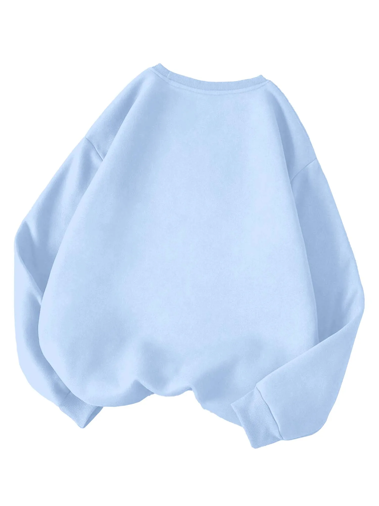 Trendy Light Blue Oversized Sweatshirt for Women Loose Casual Top