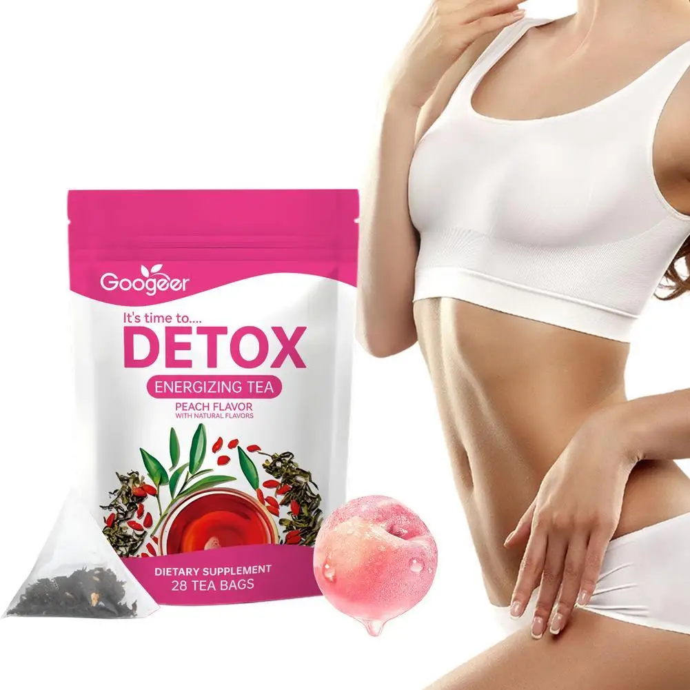 Detox Energizing T-e-a - Sabor melocotón Con Sabores Naturales Suplemento Dietético - 28 Bolsas