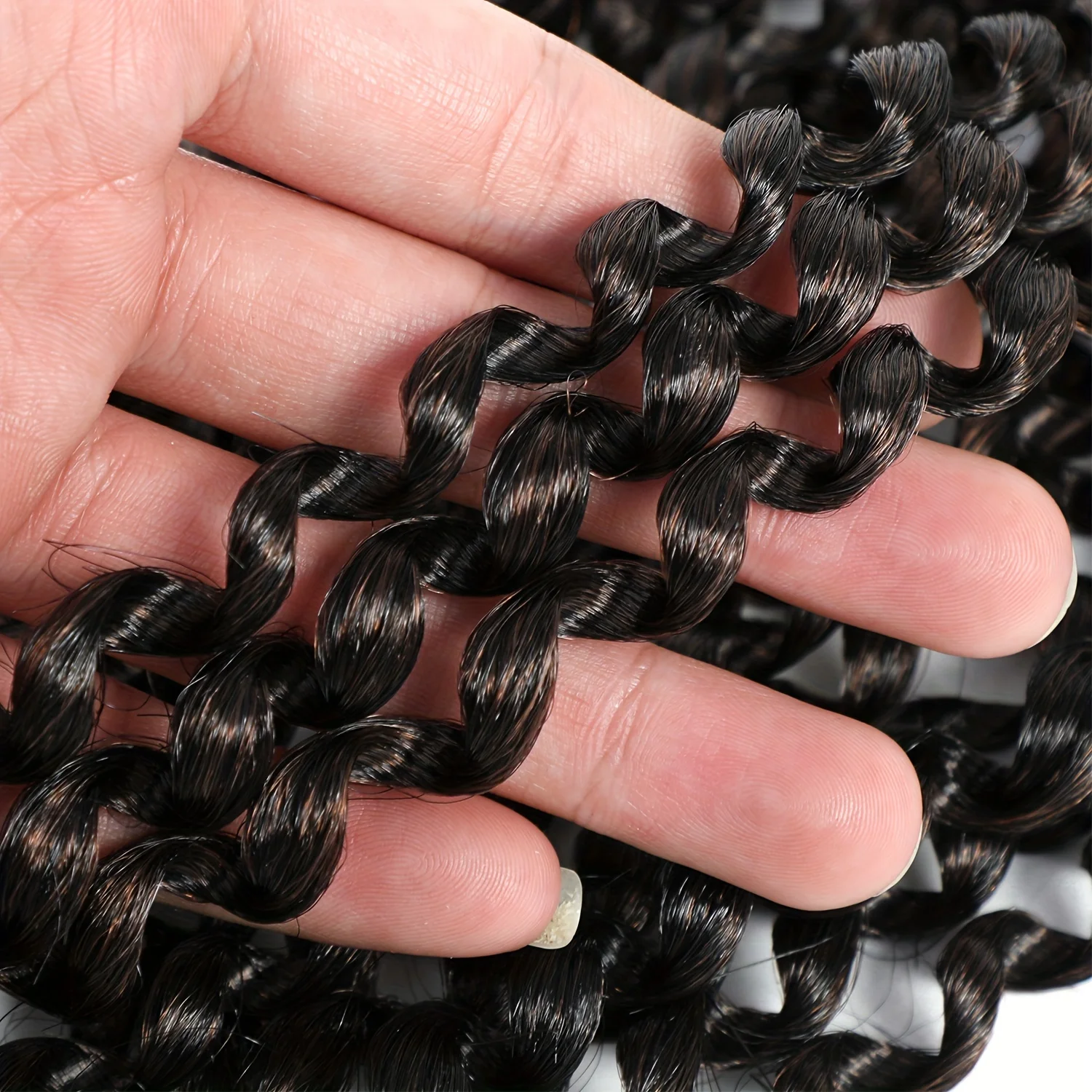 ผมถักเปียแบบแพชชั่นทวิสต์ ลอนน้ำ แบบโครเชต์ ผมยาวสไตล์โบฮีเมียน สำหรับถักเปียแบบแพชชั่นทวิสต์ ทำจากเส้นใยสังเคราะห์