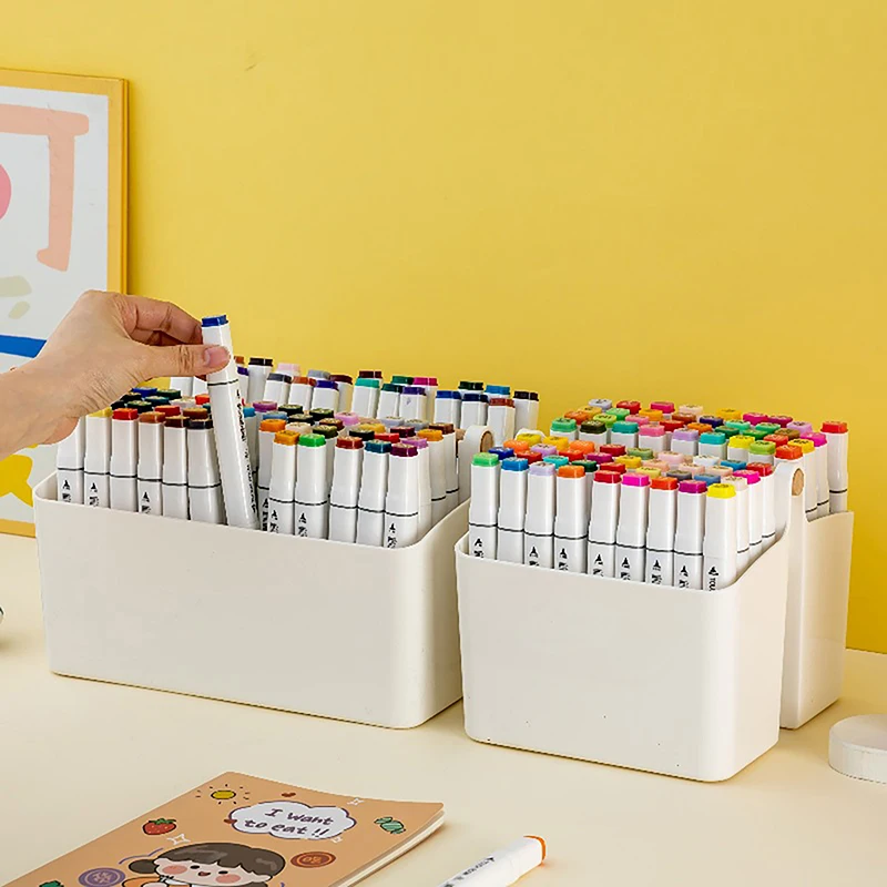 1pc Large Capacity Multifunctional Storage Holder School Office Portable Pen Holder Storage Box Desktop Sundries Storage Basket