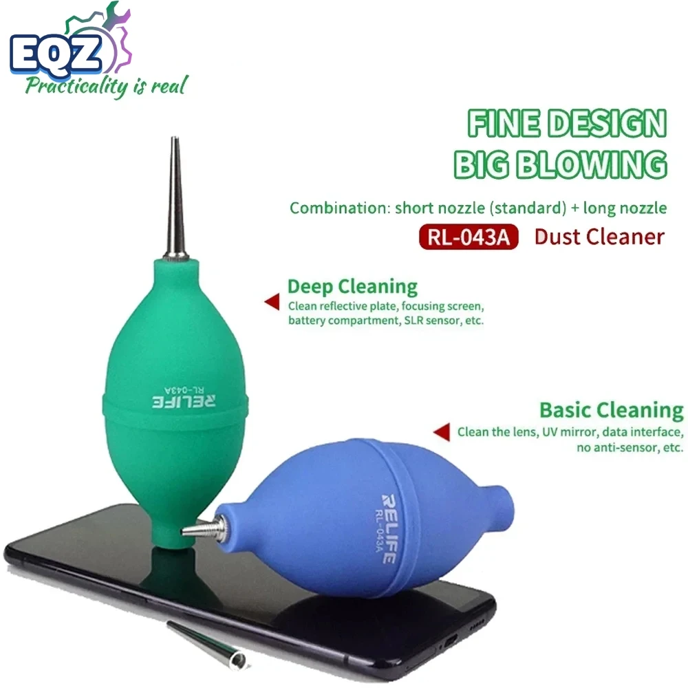 RELIFE RL-043A 2 in 1 Phone Repair Dust Cleaner Air Blower Ball Dust Cleaning Pen for Phone PCB/Camera Lens/PC Keyboard Cleaning