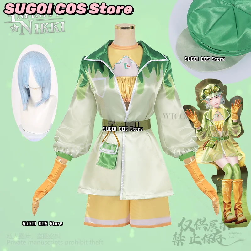 Anime Game Infinity Nikki Cosplay Costumes Green Lolita Dress Hat Kawaii Suit For Girls Woman Wigs Roleplay Halloween Customized