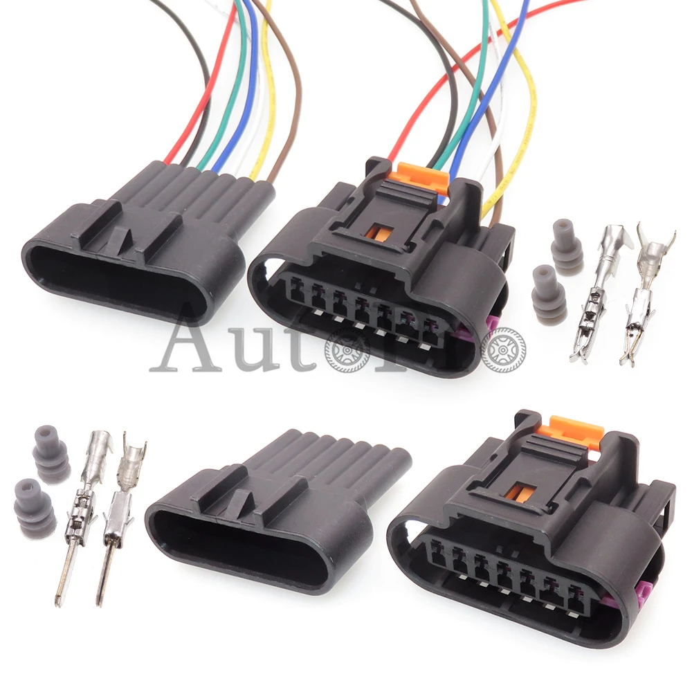 1 Set 7 Hole 1930-0958 PP10000888 AC Assembly Auto Male Female Wiring Harness Connector Auto Ignition Coil Waterproof Socket