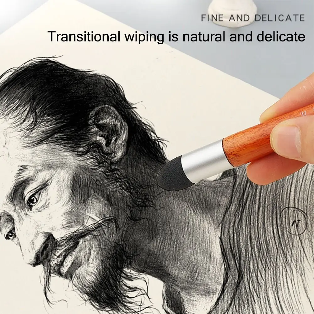3 ピース/セット再利用可能なスケッチラビングブラシ洗える表面詳細処理レンダリングブレンドスポンジペン