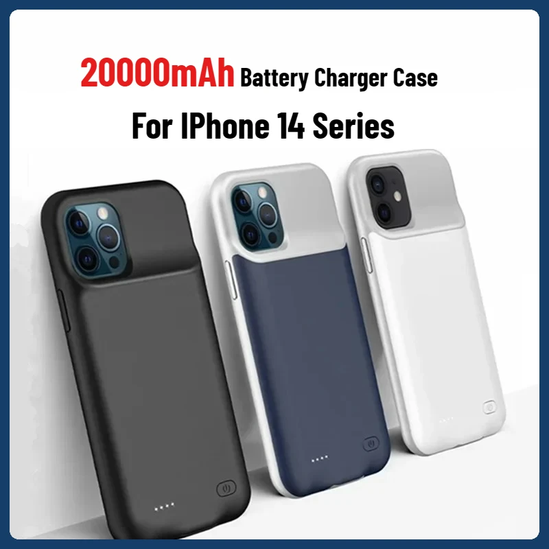 

Чехол-зарядное устройство емкостью 20000 мАч для IPhone 14 Pro Max, внешний аккумулятор для портативного аккумулятора IPhone 14 Plus