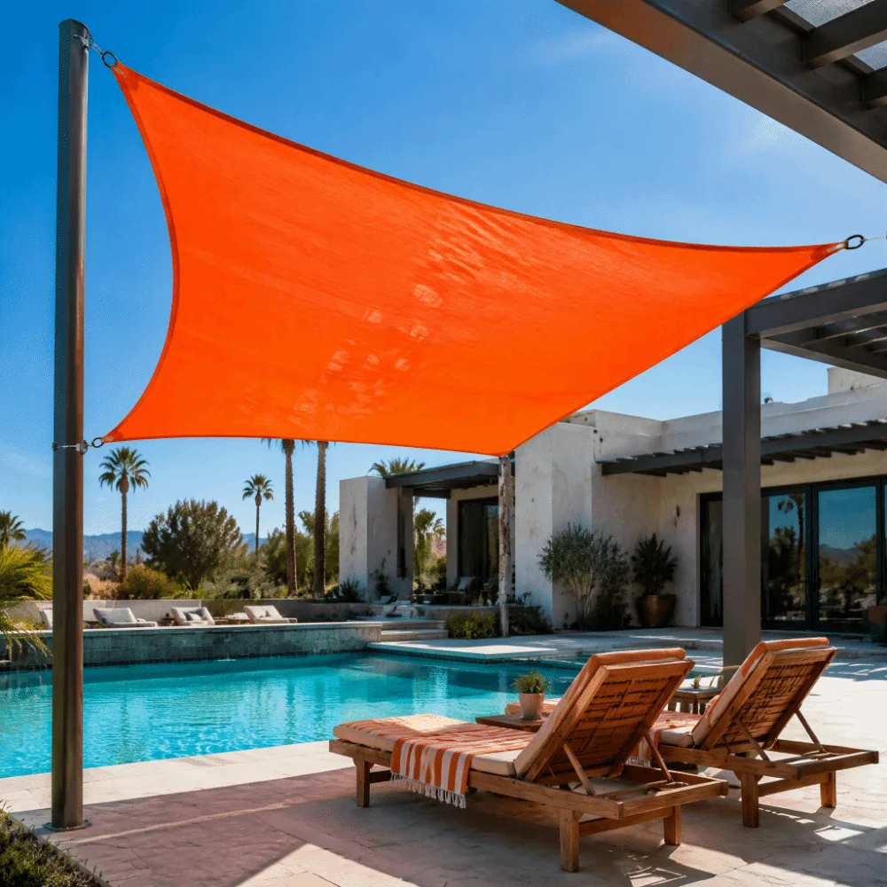 Convenient 2x3m Sun Shade Sail Rectangle Polyester Rain Protection Canopy Practical Block Awning Backyard