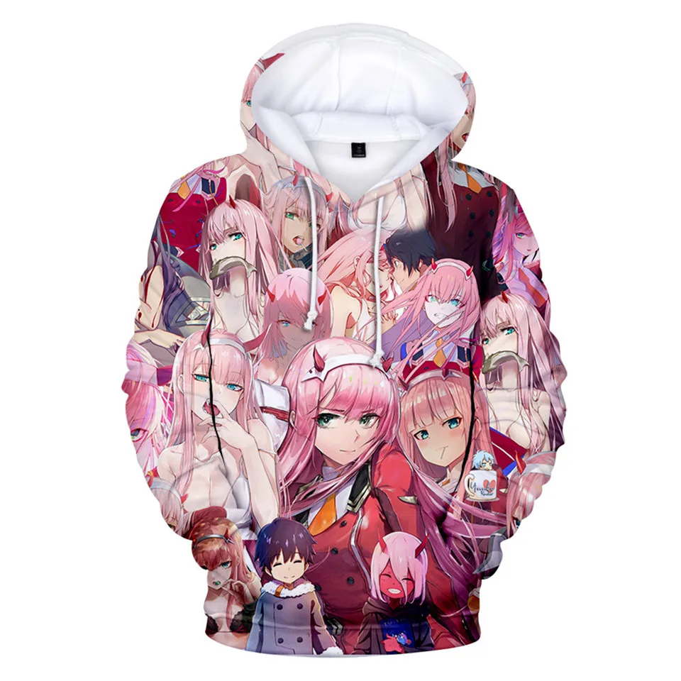 

Zero Two Cartoon 3D Hoodie Anime DARLING In The FRANXX Sweatshirt Men Women Autumn Harajuku Fashion Popular Hooded Pullovers