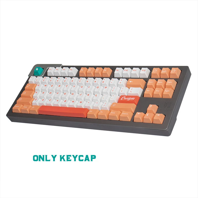 Imagem -03 - Gmk Pêssego Creme Grande Conjunto Cereja Perfil Pbt Keycap Corante-sub Inglês Personalizado Personalidade Keycaps para Teclado Mecânico 61 64