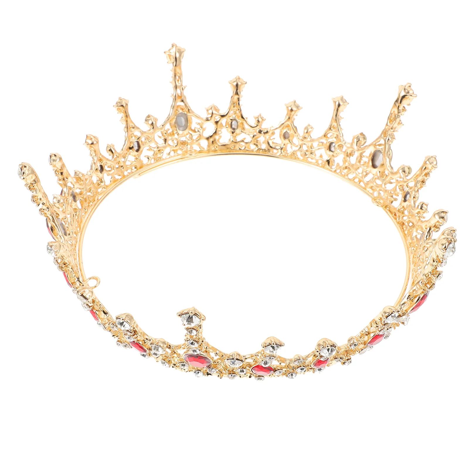 1Pcs Crystal Wedding Crown Bridal Baroque Style Round Shape Perfect for Anniversary Costume Party Bridal Wedding Crown
