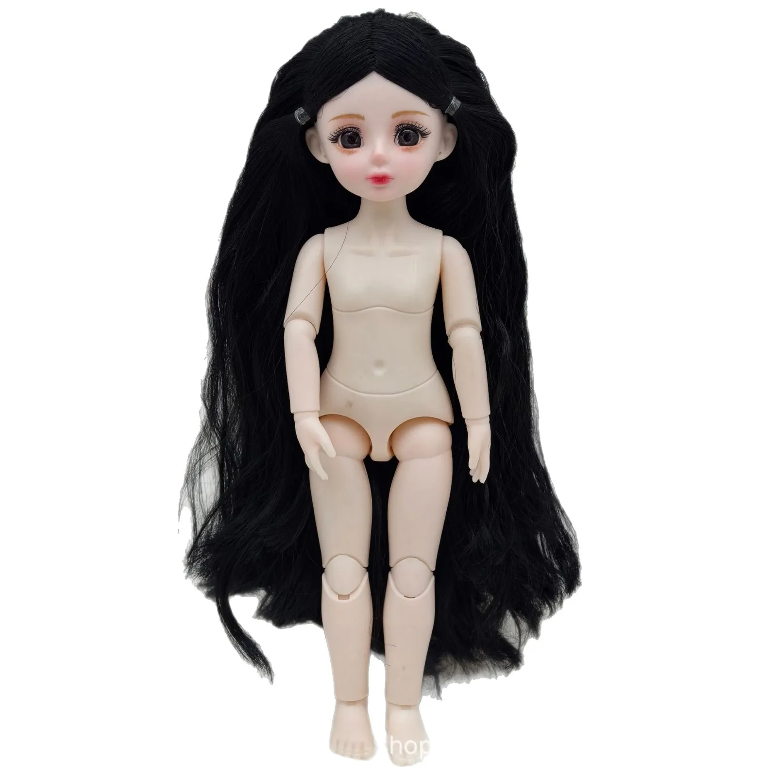 

6-inch 30-centimeter BJD Blank Doll Cute Face with 3D Real Eyes Normal Skin Tone 13-jointed Doll A Surprise Toy for Girls