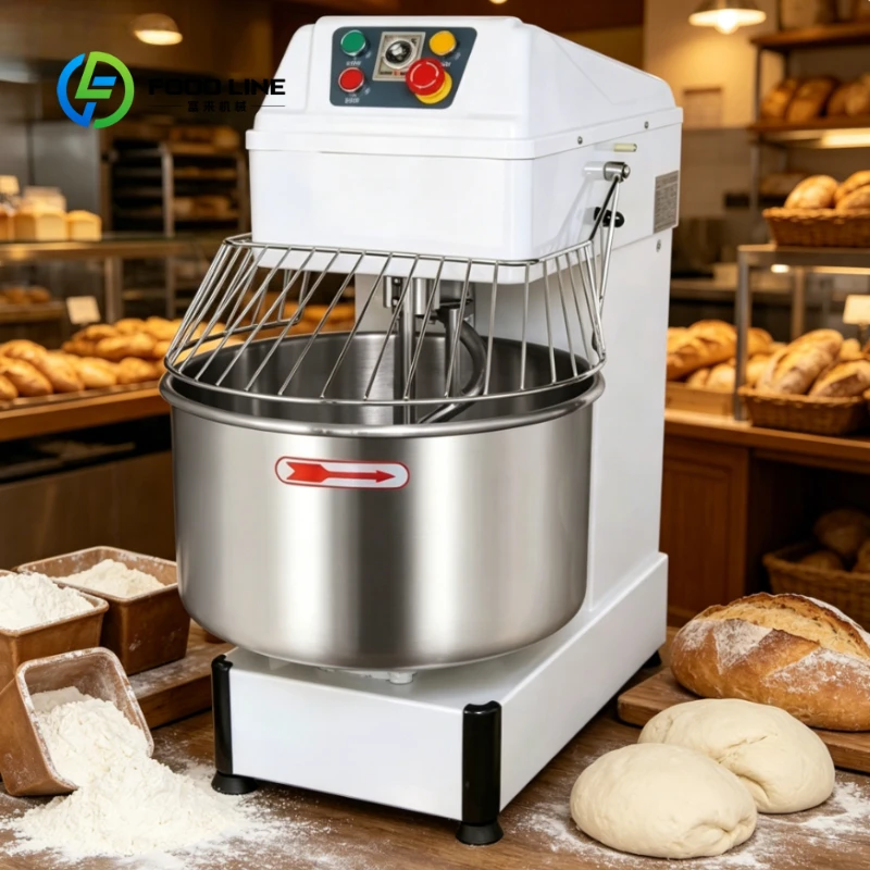 Customized Commercial Dough Mixer Variable Frequency Quiet Dual Action Dual Speed for 7.5/ 10/15/20/25kg Bakery Capacity