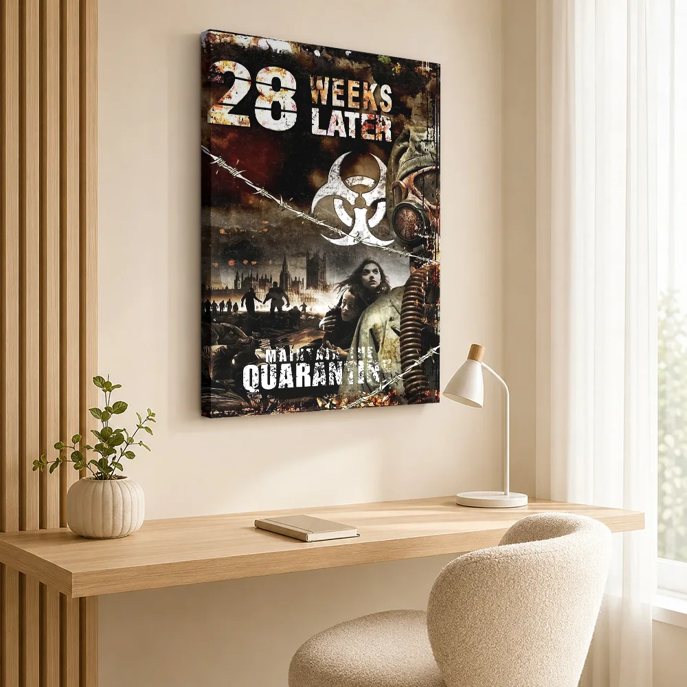 28 Weeks Later Movie Canvas Painting Poster Personalized Vintage Movie Wall Art for Man Cave Decor Ready to Hang Gift for Fans