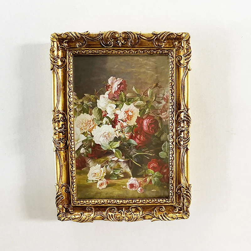 

Mutihome Room French European Relief Retro Resin Photo Frame Decoration Hanging On The Wall Wedding Picture Frames Home Decor