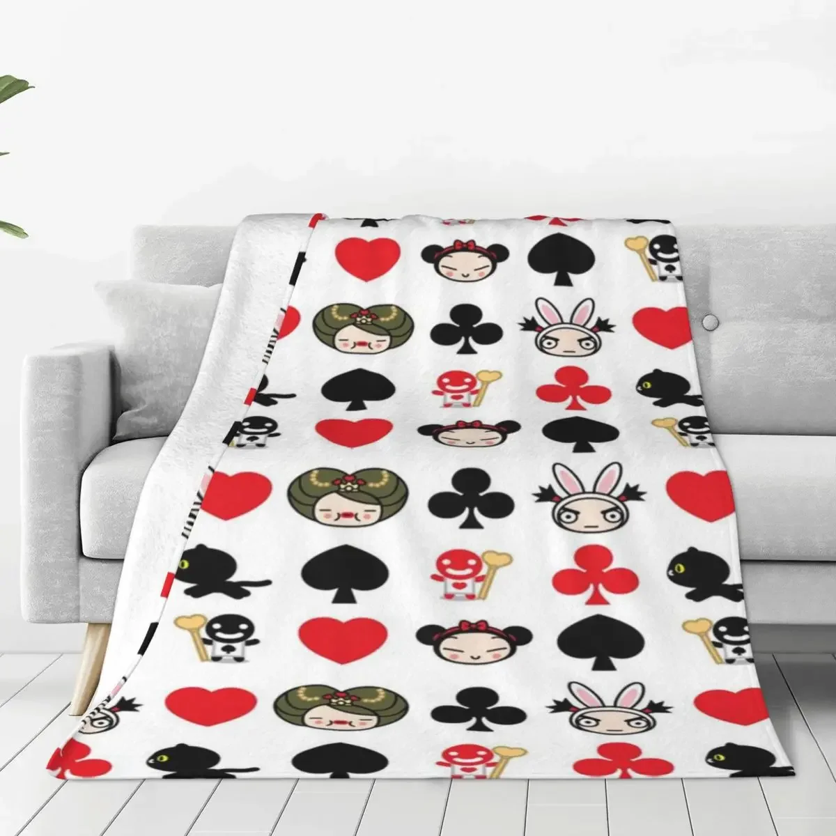 

Cute Pucca Garu Korean Doll Blankets Flannel Textile Decor Cartoon Anime Kawaii Thin Throw Blankets for Bedding Car Bedspread