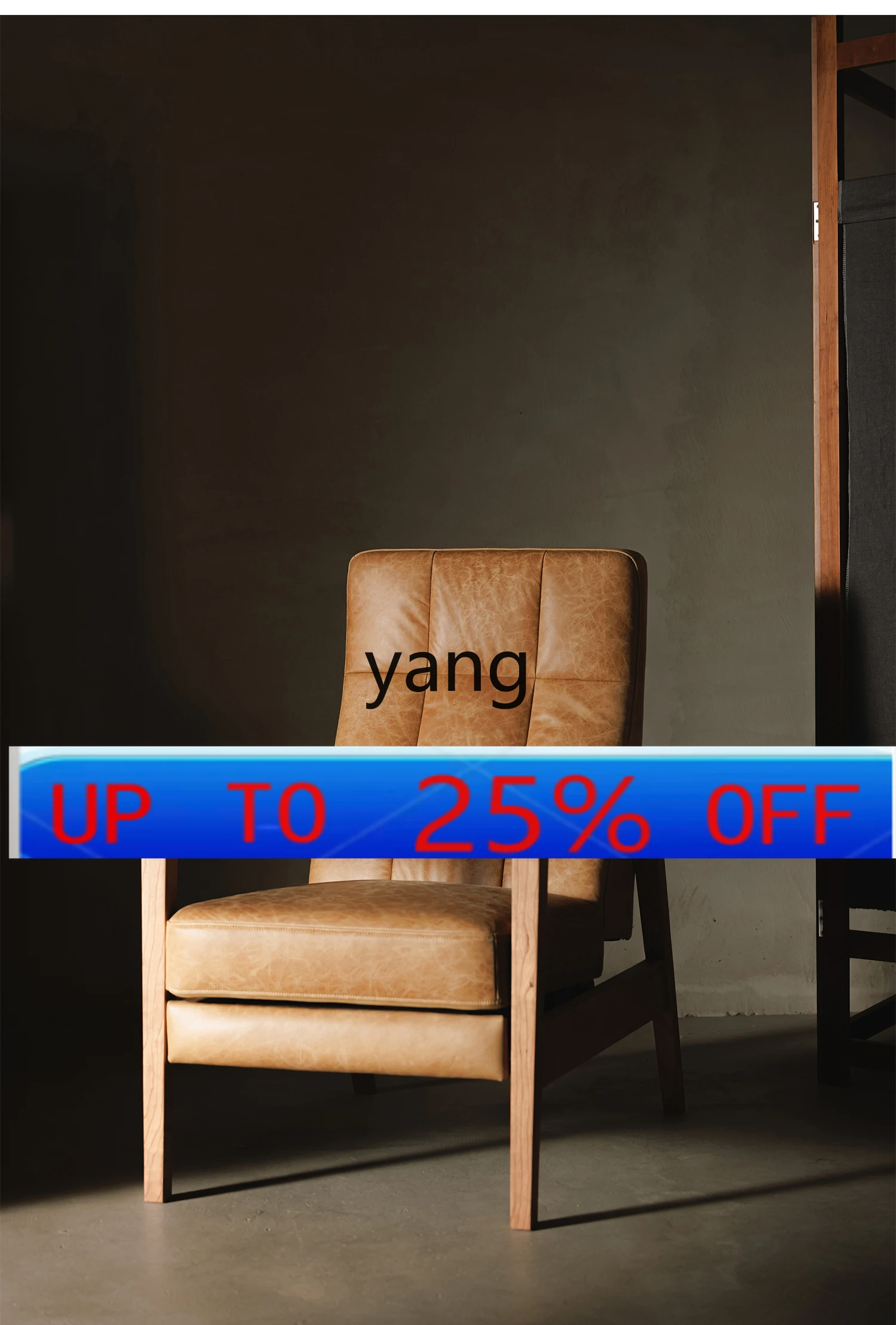 

CX cherry wood Japanese single sofa chair oil wax leather living room lazy chair