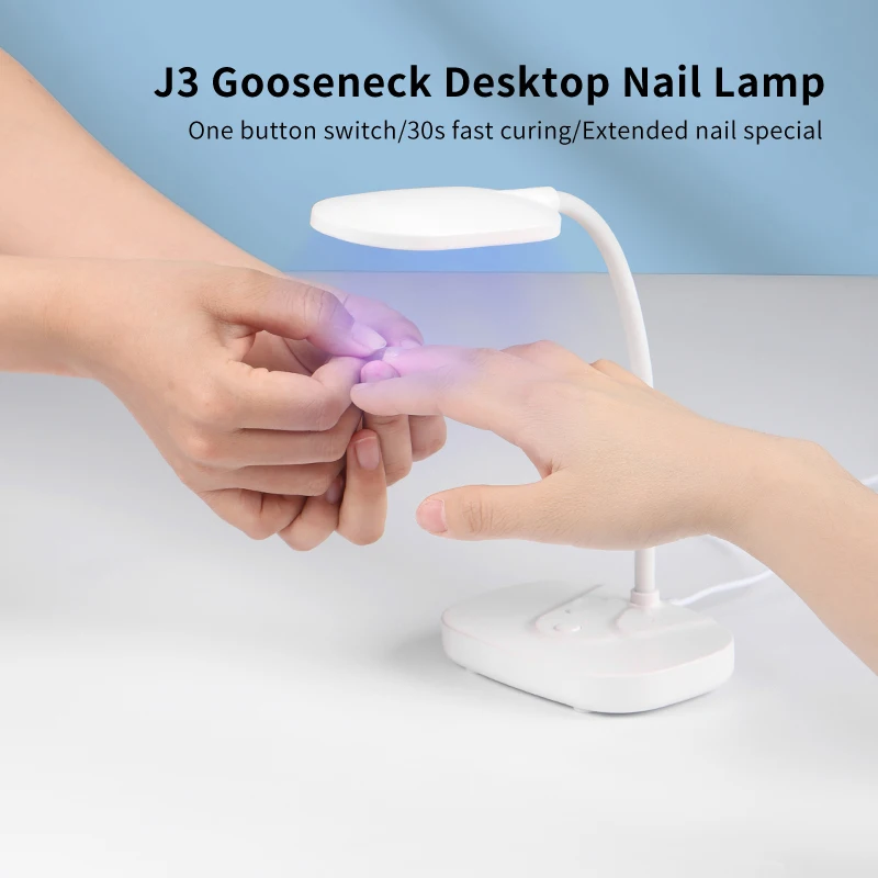 12 W tragbare LED UV LED Desktop-Nagellampe, USB-betrieben, schnell trocknend, 360° °   Verstellbar für Heimwerker und Salon-Nageldekoration