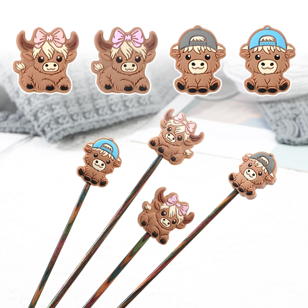 4pcs/6pcs/8pcs Beautiful Butterfly Cartoon Animals Knitting Needle Stoppers Needles Point Cap Needle Blockage Sewing Accessory