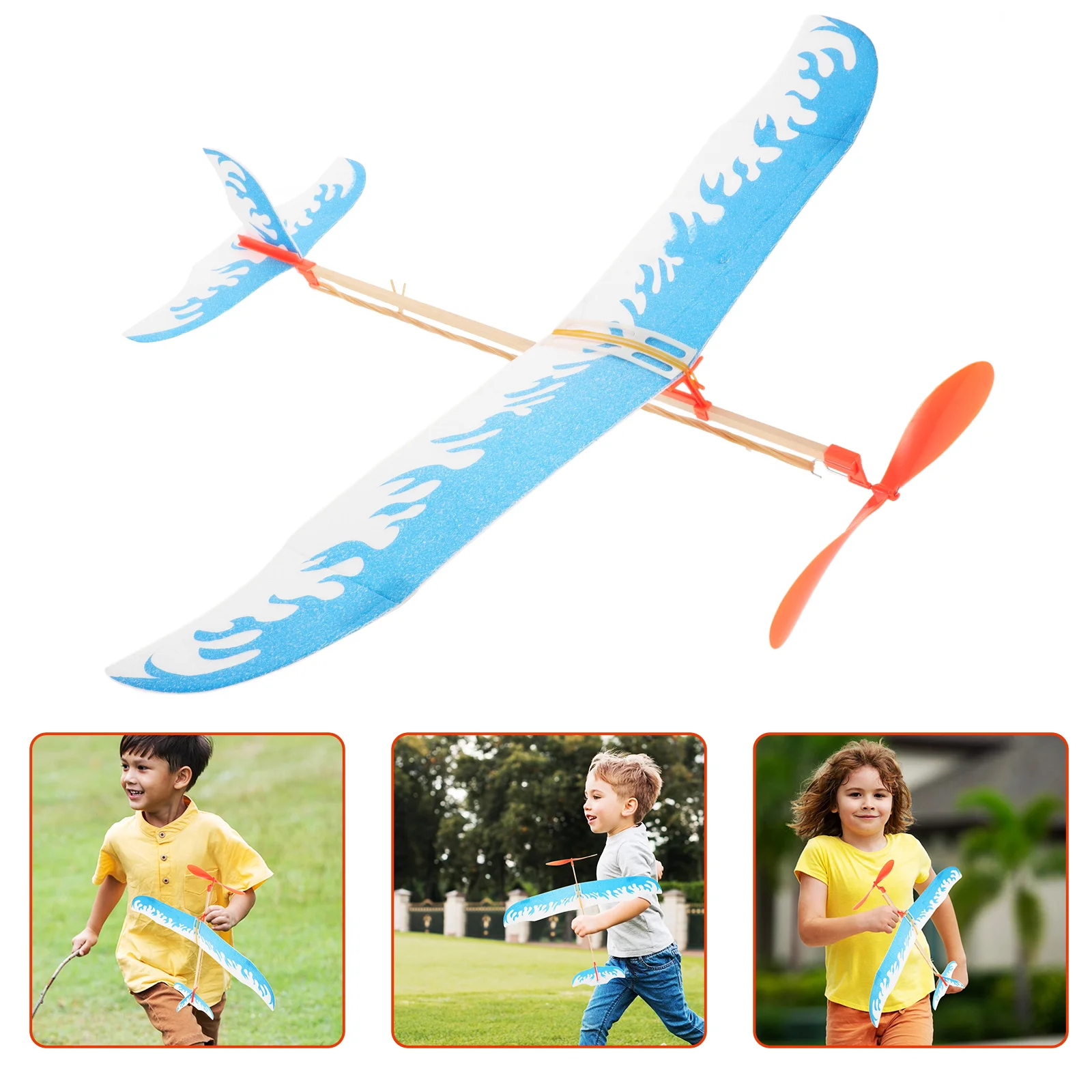 

4 PCS Elastic Powered Glider Plane Toy Airplane Toys Foam Aircraft Figurines for Kids