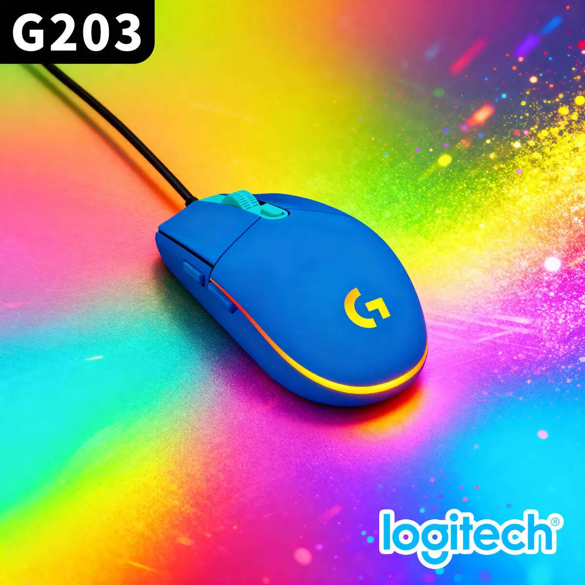 

Logitech G203 Wired RGB Gaming Mouse, 8000 DPI, Ergonomic Grip, 6 Programmable Buttons, PC Compatible Multi style Logitech mouse