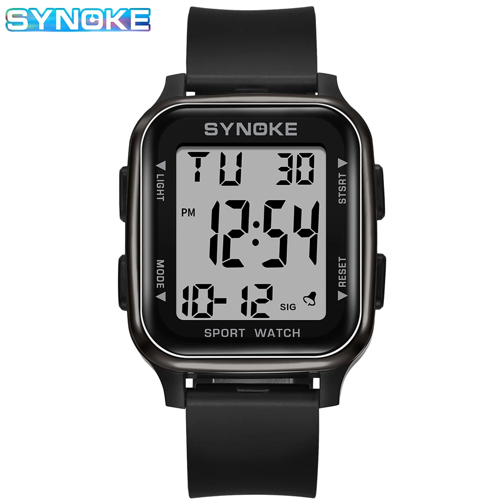 Reloj Digital militar SYNOKE para exteriores, nuevo reloj Retro a la moda para hombre, reloj deportivo resistente al agua para hombre, reloj luminoso multifuncional