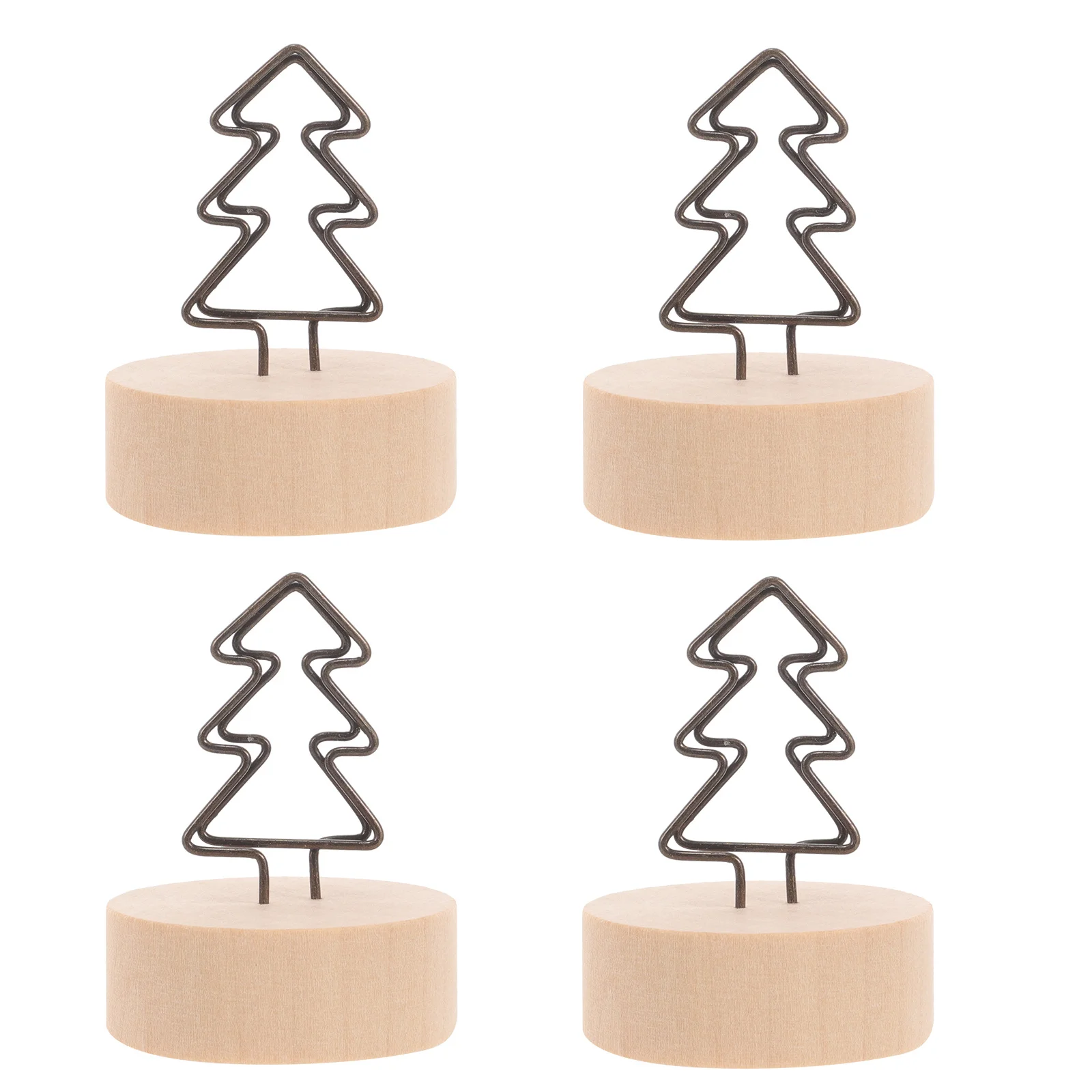 

4Pcs Creative Photo Clip Memo Holder Wooden Base Note Clip for Wedding Graduation Birthday Engagement Party Table Decor
